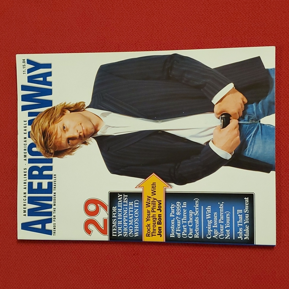 American Way Jon Bon Jovi issue Nov. 15, 2004 Rare fan merchandise Jersey Boy